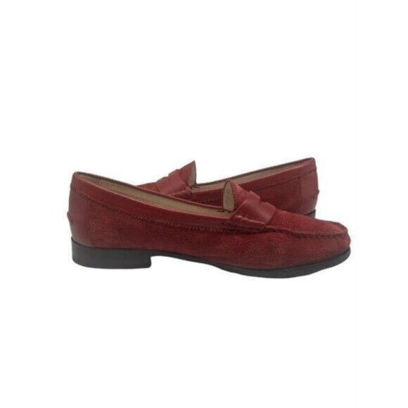 Cole Haan Classic Deep Red Suede/Leather Penny Loafer Size 7.5 - Picture 6 of 8